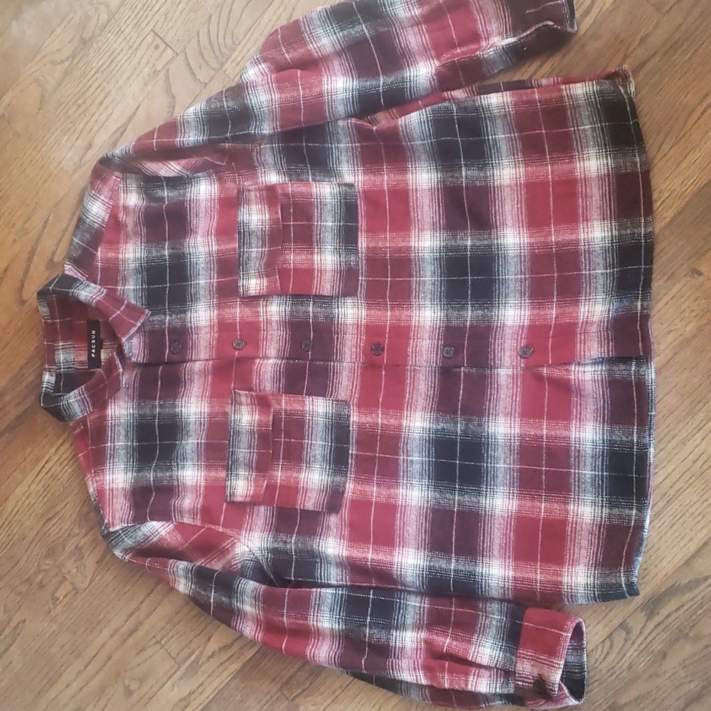 EUC PacSun plaid flannel shirt jacket